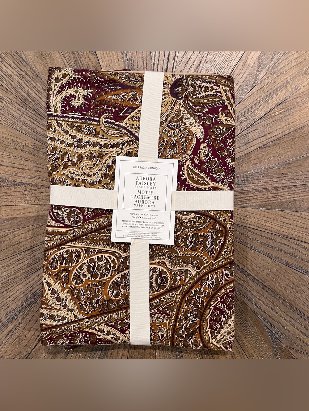 NWT Williams Sonoma Aurora Paisley Set Of 4 Placemats Rectangular 100% Cotton